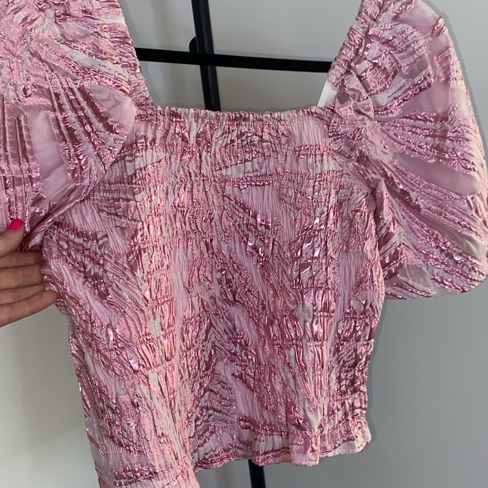 Buddy Love Pink Textured Blouse